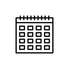 Calendar Vector Line Icon