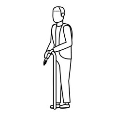 cute grandfather avatar character icon