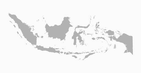 Indonesia map, Asia country map vector template