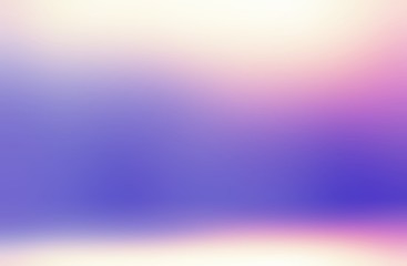 Gleaming magical lilac studio 3d illustration. Iridescent empty background. Wall glow blurred texture. Floor smooth surface. Defocused abstract image. Yellow pink violet gradient. Festive design.