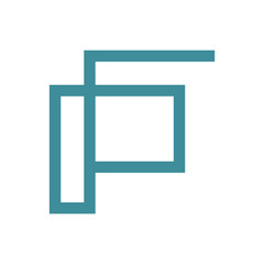 Initial letters FP or PF modern logo template