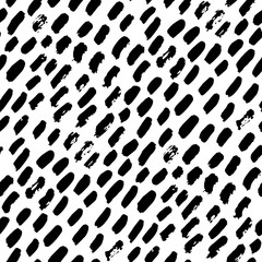 Black and white abstract hand drawn seamless pattern