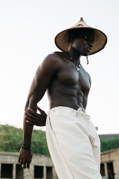Man in a martial art training