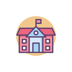 School Building Vector Icon