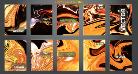 Fototapeta na wymiar Set abstract marble modern designe. Splash acrylic colored bright liquid. Paints texture A4. For sale flyer,cover,presentation,print,business cards,calendars,invitations,sites,packaging. Copy space. 