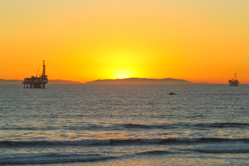 ship at sunset
