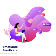 Landing Page Emotional Feedback vector illustration modern concept, can use for Headers of web pages, templates, UI, web, mobile app, posters, banners, flyers, posters.