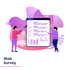 Landing Page Web Survey vector illustration modern concept, can use for Headers of web pages, templates, UI, web, mobile app, posters, banners, flyers, posters.