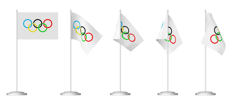 Olympic small table flags set
