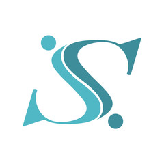 Obraz premium Initial letters JS modern logo template