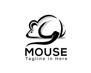 silhouette mouse back view logo design inspiration