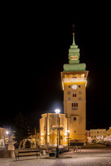 Hauptplatz Retz mit Weihnachtsbeleuchtung