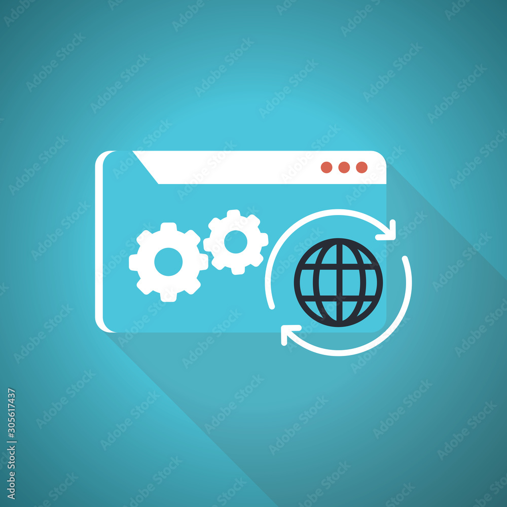 Poster modern flat design isometric concept of seo optimization for website and mobile website. blue theme 