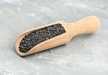 Black sesame in scoop