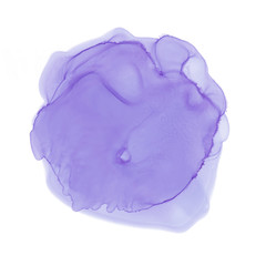 Magical purple texture alcohol ink. Abstract spots of paint on a white background. 