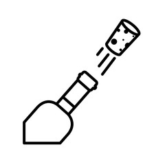 wine bottle line style icon