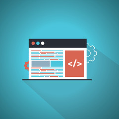 Programming, coding, best programming languages, flat illustration concept