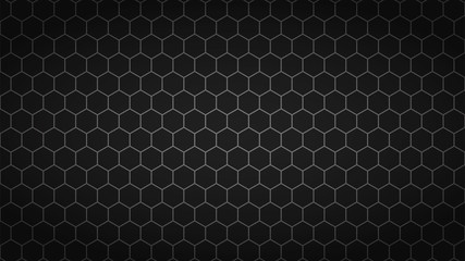 Black and grey hexagonal texture background, backdrop and abstract background. 