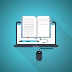 Modern flat design isometric concept of Online Education for website and mobile website