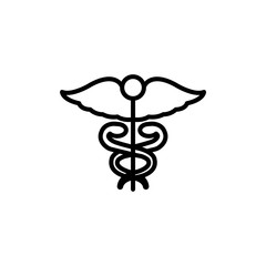 Caduceus Vector Line Icon