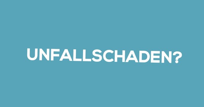 Kfz-Gutachter - Textanimation f&uuml;r Blog, Soziale Medien oder Website. Werbung/Marketing f&uuml;r Gutachten bei Auto-Unfall. Hintergrund blau