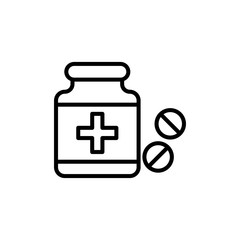 Medicine Jar Vector Line Icon