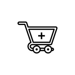 Pharmacy Cart Vector Line Icon