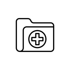 Medical Folder Vector Line Icon