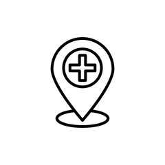 Obraz premium Hospital Location Vector Line Icon