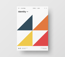 Amazing business presentation vector A4 vertical orientation front page mock up. Modern corporate report cover abstract geometric illustration design layout. Company identity brochure template.