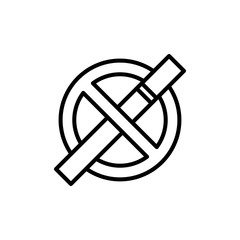 No Smoking Vector Line Icon
