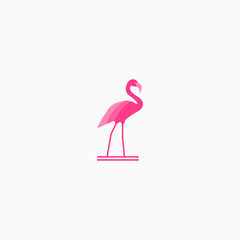 Colorful gradient Flamingo Logo Icon Design Template Vector Illustration