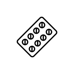 Pills Strip Vector Line Icon