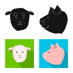 Vector illustration of agriculture and breeding sign. Collection of agriculture and organic stock symbol for web.