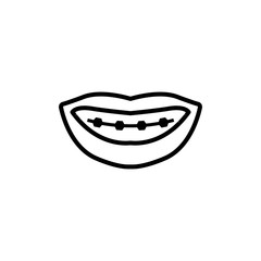 Braces Vector Line Icon