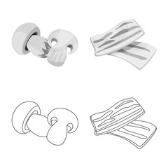 Vector illustration of taste and product icon. Set of taste and cooking stock symbol for web.