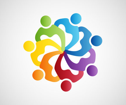 Logo teamwork unity business people