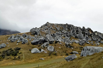 Amazing Landscape on Castle Hill New Zealand