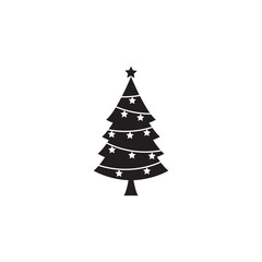 Vector black christmas tree