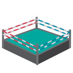 Color image of cartoon boxing ring or tatami on white background. Sports equipment. Boxing. Vector illustration.