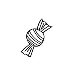 candie with stripes sweets in doodle style. hand drawn sweets, candies