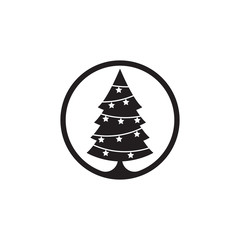 Vector black christmas tree