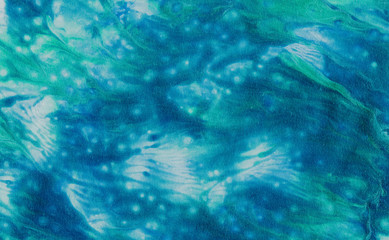 Fototapeta na wymiar Acrylic paint illustration: spectacular stains of blue and green. Beautiful abstract image.