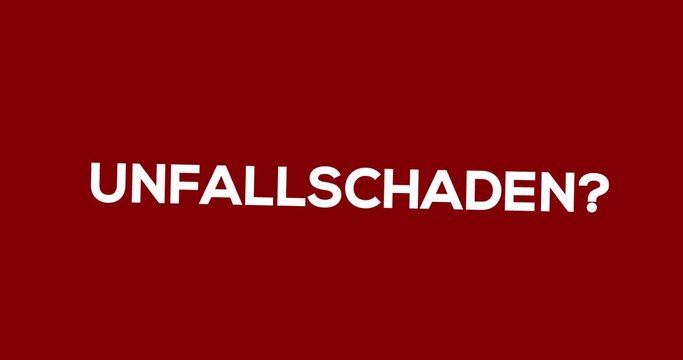 Kfz-Gutachter - Textanimation f&uuml;r Blog, Soziale Medien oder Website. Werbung/Marketing f&uuml;r Gutachten bei Auto-Unfall. Hintergrund rot