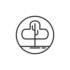 leafy tree natural line style