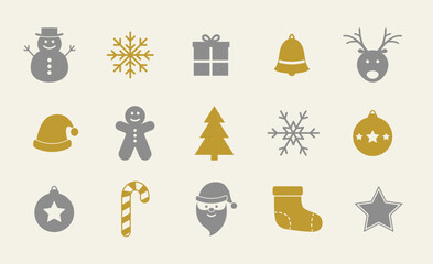 Collection of Christmas elements on white background. Vector