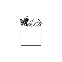 vegetables in bag line style icon
