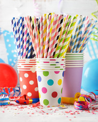 Various multicolored party accessories