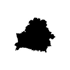 Map of Belarus sign filled in black on a white background EPS TEN