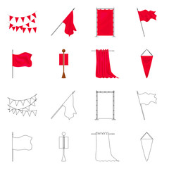 Vector illustration of texture and presentation icon. Set of texture and media vector icon for stock.